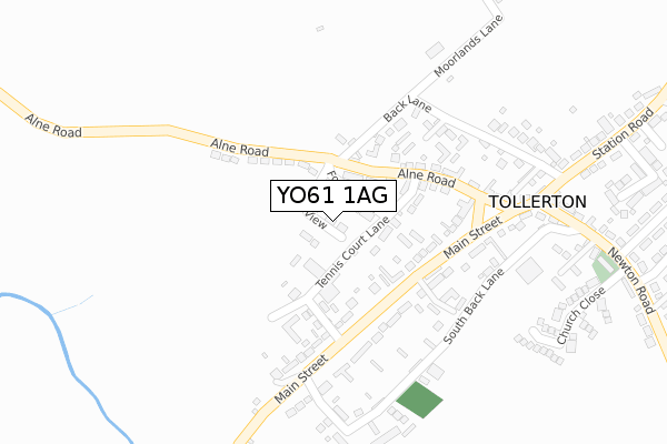 YO61 1AG map - large scale - OS Open Zoomstack (Ordnance Survey)