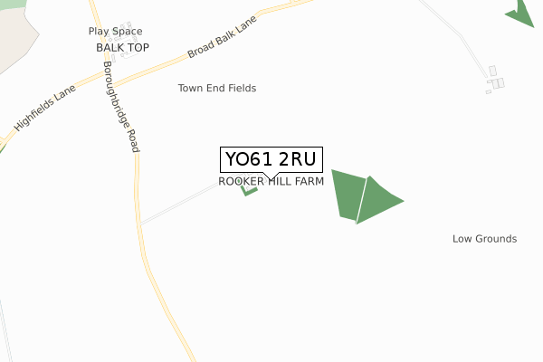 YO61 2RU map - small scale - OS Open Zoomstack (Ordnance Survey)