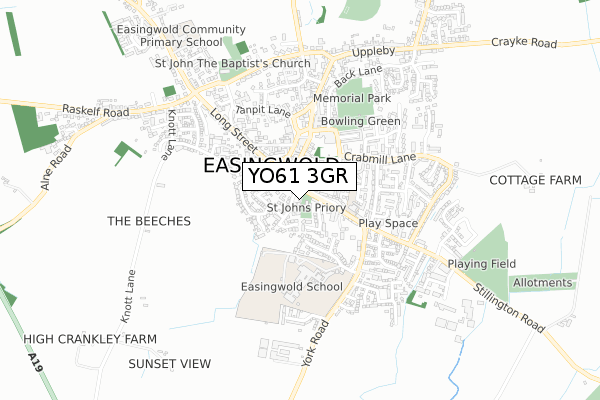 YO61 3GR map - small scale - OS Open Zoomstack (Ordnance Survey)