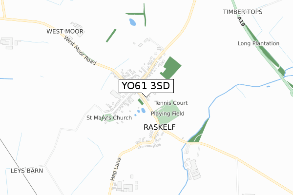 YO61 3SD map - small scale - OS Open Zoomstack (Ordnance Survey)