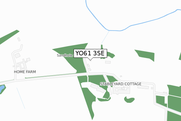 YO61 3SE map - large scale - OS Open Zoomstack (Ordnance Survey)