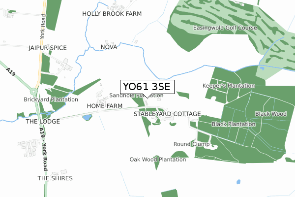 YO61 3SE map - small scale - OS Open Zoomstack (Ordnance Survey)