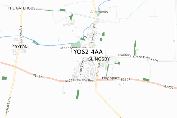 YO62 4AA map - small scale - OS Open Zoomstack (Ordnance Survey)