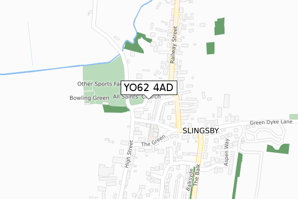 YO62 4AD map - large scale - OS Open Zoomstack (Ordnance Survey)