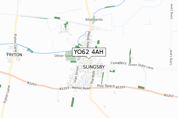 YO62 4AH map - small scale - OS Open Zoomstack (Ordnance Survey)