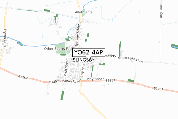 YO62 4AP map - small scale - OS Open Zoomstack (Ordnance Survey)
