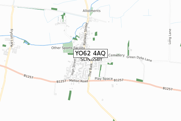 YO62 4AQ map - small scale - OS Open Zoomstack (Ordnance Survey)