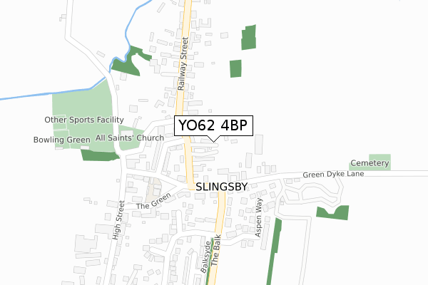 YO62 4BP map - large scale - OS Open Zoomstack (Ordnance Survey)