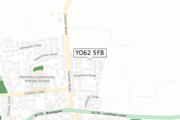 YO62 5FB map - large scale - OS Open Zoomstack (Ordnance Survey)