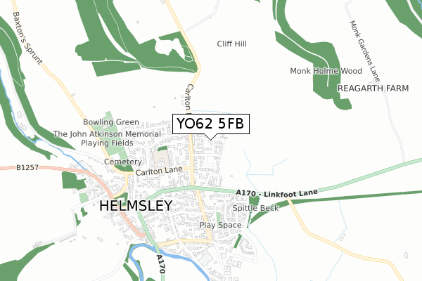 YO62 5FB map - small scale - OS Open Zoomstack (Ordnance Survey)