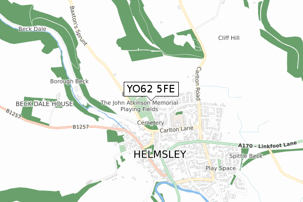 YO62 5FE map - small scale - OS Open Zoomstack (Ordnance Survey)