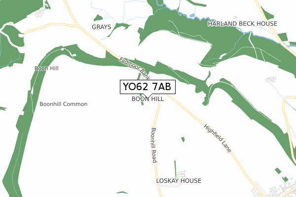 YO62 7AB map - small scale - OS Open Zoomstack (Ordnance Survey)