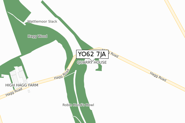 YO62 7JA map - large scale - OS Open Zoomstack (Ordnance Survey)