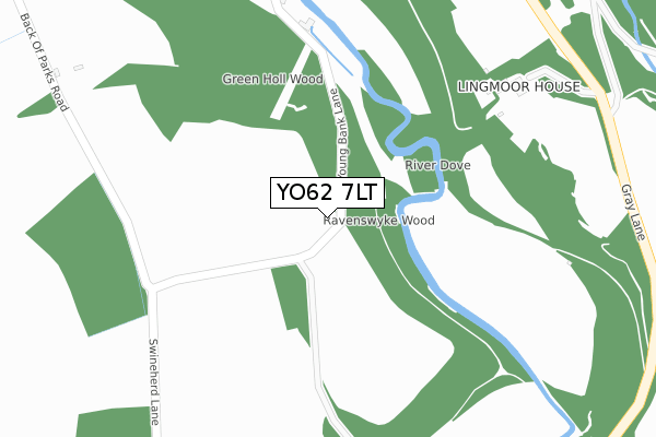 YO62 7LT map - large scale - OS Open Zoomstack (Ordnance Survey)