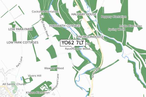 YO62 7LT map - small scale - OS Open Zoomstack (Ordnance Survey)