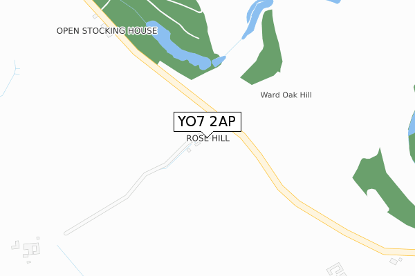 YO7 2AP map - large scale - OS Open Zoomstack (Ordnance Survey)