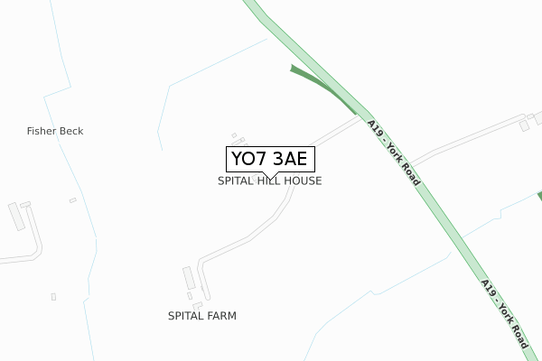 YO7 3AE map - large scale - OS Open Zoomstack (Ordnance Survey)