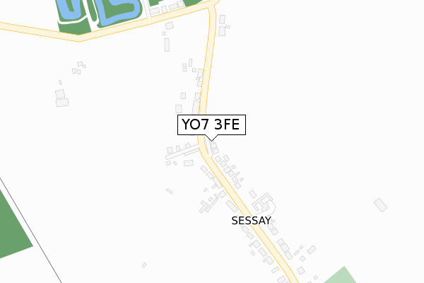 YO7 3FE map - large scale - OS Open Zoomstack (Ordnance Survey)