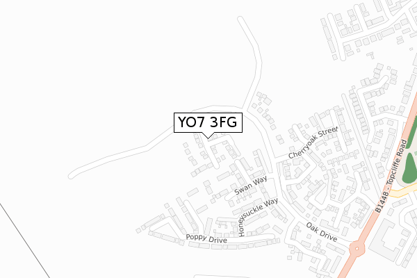 YO7 3FG map - large scale - OS Open Zoomstack (Ordnance Survey)