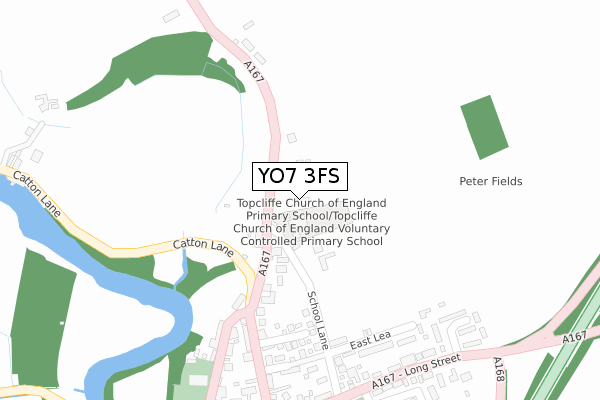 YO7 3FS map - large scale - OS Open Zoomstack (Ordnance Survey)