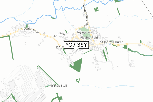 YO7 3SY map - small scale - OS Open Zoomstack (Ordnance Survey)