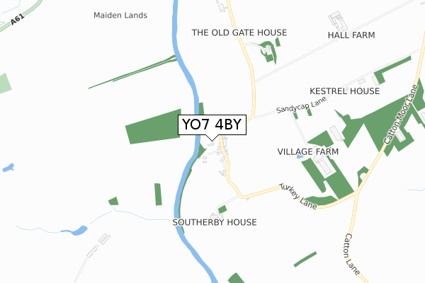 YO7 4BY map - small scale - OS Open Zoomstack (Ordnance Survey)