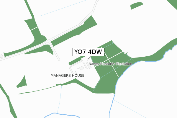 YO7 4DW map - large scale - OS Open Zoomstack (Ordnance Survey)