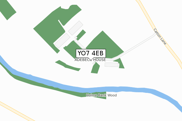 YO7 4EB map - large scale - OS Open Zoomstack (Ordnance Survey)