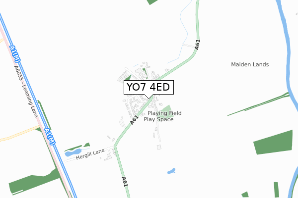 YO7 4ED map - small scale - OS Open Zoomstack (Ordnance Survey)