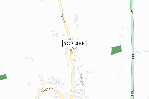 YO7 4EF map - large scale - OS Open Zoomstack (Ordnance Survey)