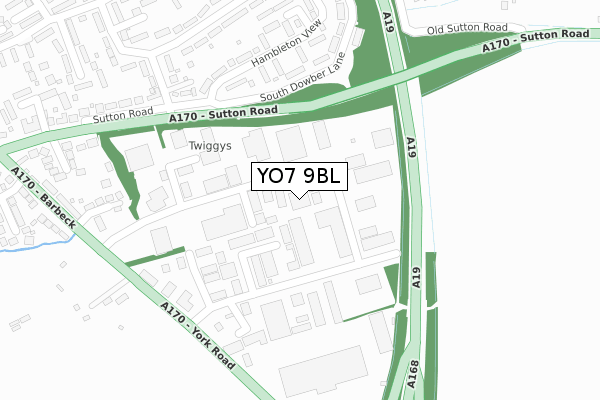 YO7 9BL map - large scale - OS Open Zoomstack (Ordnance Survey) YO7 9BL map - large scale - OS Open Zoomstack (Ordnance Survey)