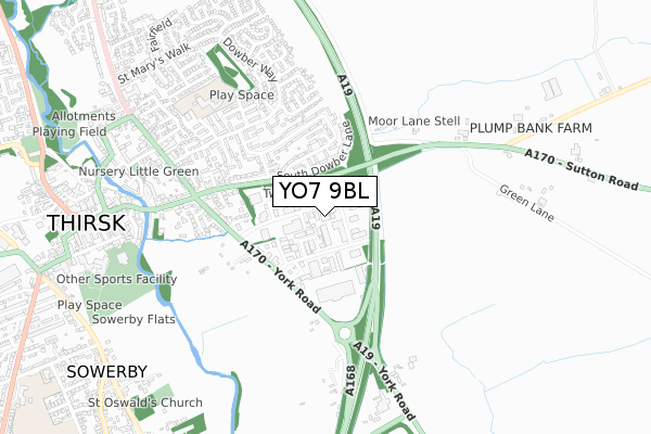 YO7 9BL map - small scale - OS Open Zoomstack (Ordnance Survey) YO7 9BL map - small scale - OS Open Zoomstack (Ordnance Survey)