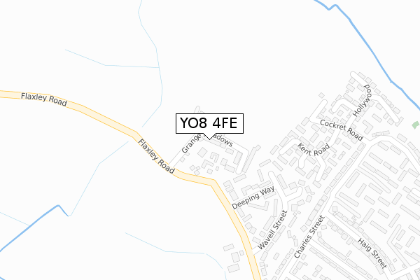 YO8 4FE map - large scale - OS Open Zoomstack (Ordnance Survey)