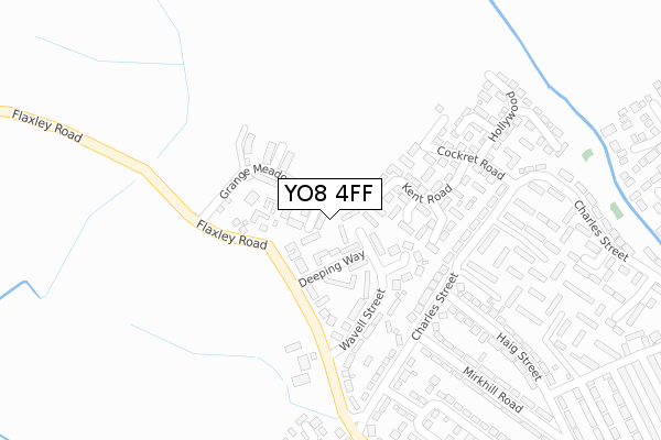 YO8 4FF map - large scale - OS Open Zoomstack (Ordnance Survey)