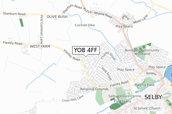 YO8 4FF map - small scale - OS Open Zoomstack (Ordnance Survey)