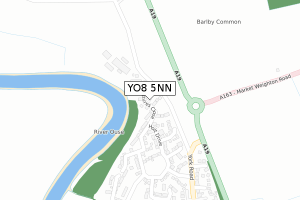 YO8 5NN map - large scale - OS Open Zoomstack (Ordnance Survey)