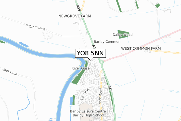 YO8 5NN map - small scale - OS Open Zoomstack (Ordnance Survey)