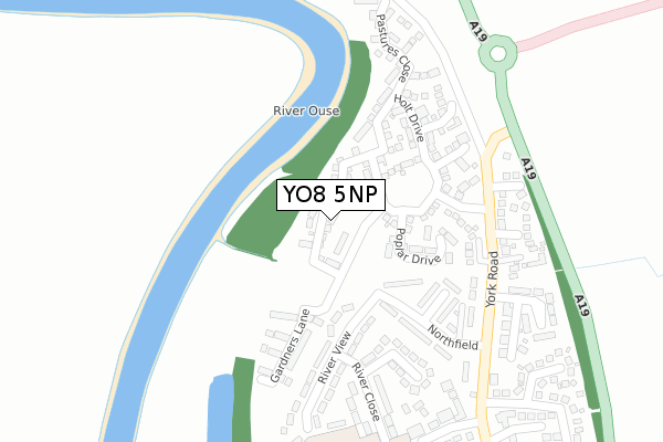 YO8 5NP map - large scale - OS Open Zoomstack (Ordnance Survey)