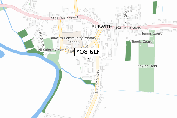 YO8 6LF map - large scale - OS Open Zoomstack (Ordnance Survey)