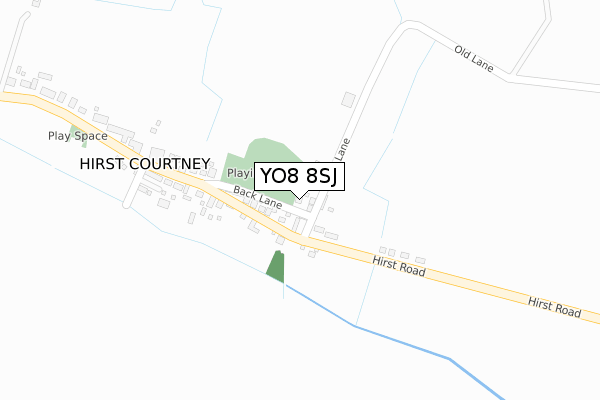YO8 8SJ map - large scale - OS Open Zoomstack (Ordnance Survey)