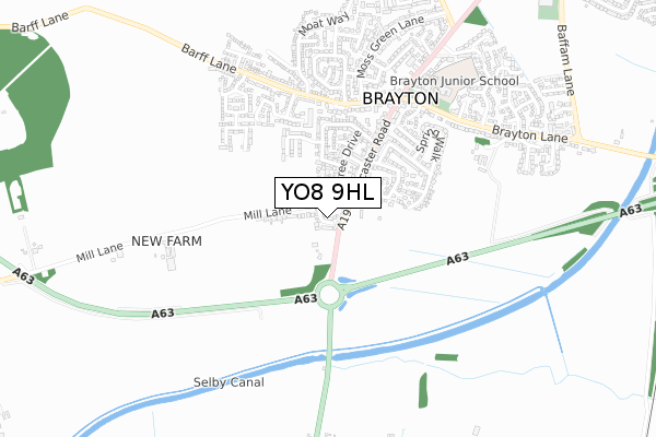 YO8 9HL map - small scale - OS Open Zoomstack (Ordnance Survey)