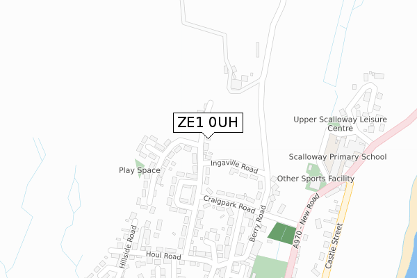 ZE1 0UH map - large scale - OS Open Zoomstack (Ordnance Survey)