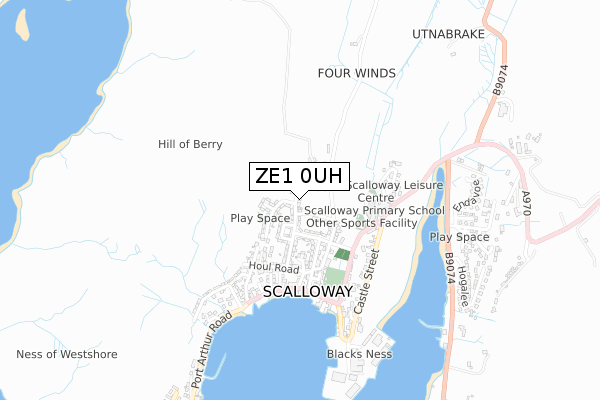 ZE1 0UH map - small scale - OS Open Zoomstack (Ordnance Survey)
