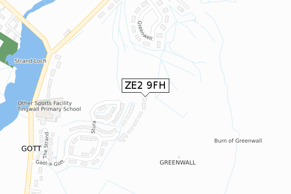 ZE2 9FH map - large scale - OS Open Zoomstack (Ordnance Survey)