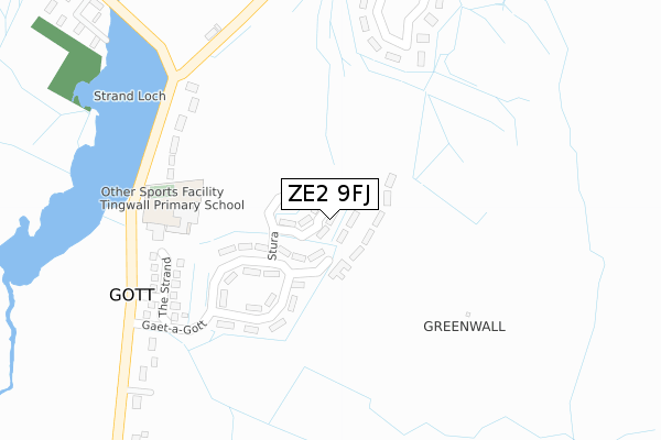 ZE2 9FJ map - large scale - OS Open Zoomstack (Ordnance Survey)