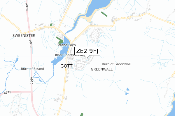 ZE2 9FJ map - small scale - OS Open Zoomstack (Ordnance Survey)