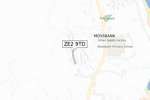 ZE2 9TD map - large scale - OS Open Zoomstack (Ordnance Survey)