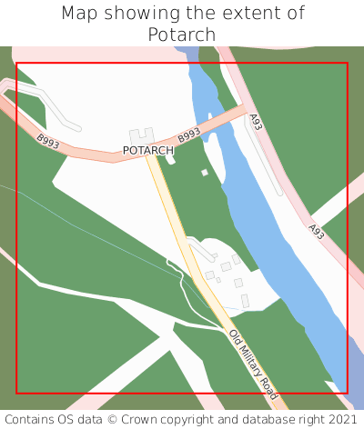 Map showing extent of Potarch as bounding box