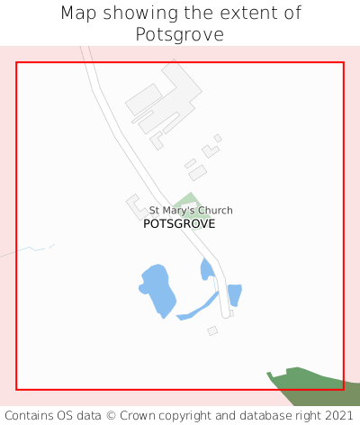 Map showing extent of Potsgrove as bounding box