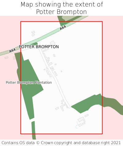 Map showing extent of Potter Brompton as bounding box